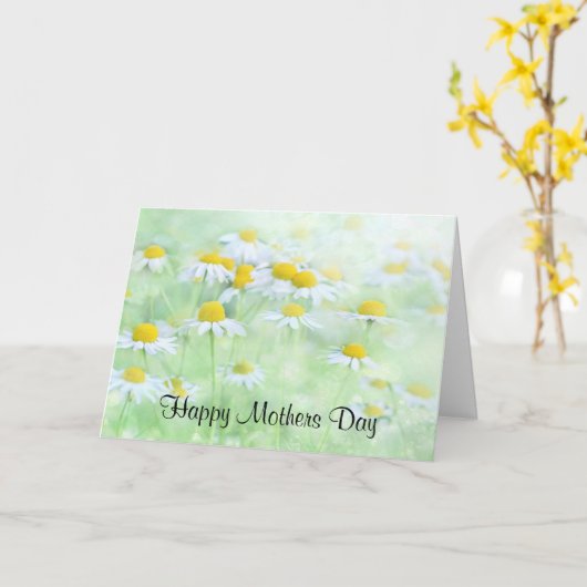 Mooie madeliefjes in een veld Foto Moederdag Kaart (Gele Bloem)