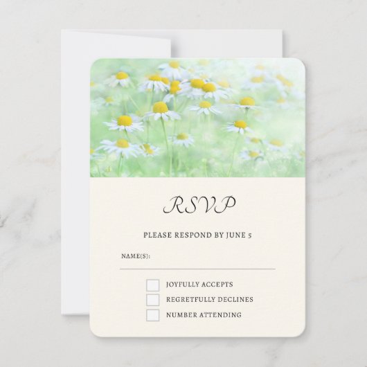 Mooie madeliefjes in een veld Foto RSVP Kaartje (Voorkant)