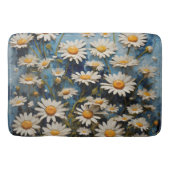 Mooie madeliefjes op blauwe achtergrond badmat (Voorkant)