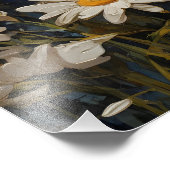 Mooie madeliefjes op blauwe achtergrond foto afdruk (Hoek)