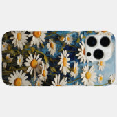 Mooie madeliefjes op een blauwe achtergrond Case-Mate iPhone case (Achterkant (horizontaal))