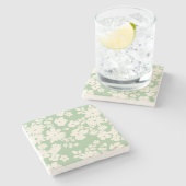 Mooie madeliefjes patroon aangepaste achtergrond k stenen onderzetter (Zijkant)