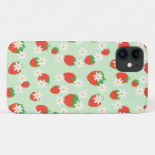 Mooie madeliefjesbloem aardbei Kerstpatroon Case-Mate iPhone Case (Achterkant (horizontaal))