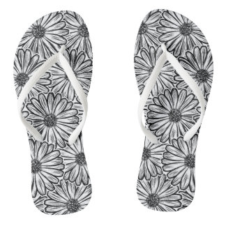 Mooie Madeliefjesbloem, Halftone Illustratie Teenslippers