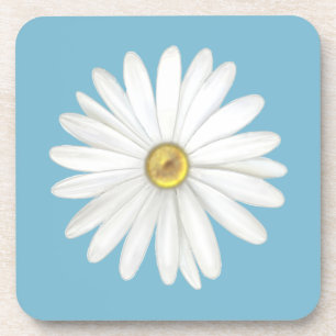 Mooie Madeliefjesbloem op Teal Turquoise Bier Onderzetter