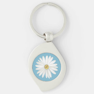 Mooie Madeliefjesbloem op Teal Turquoise Sleutelhanger