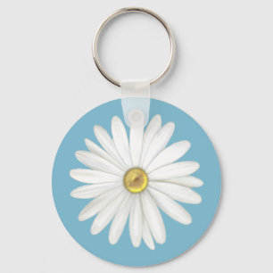 Mooie Madeliefjesbloem op Teal Turquoise Sleutelhanger