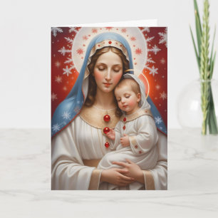 Mooie Madona en Kind Religieuze Kaart