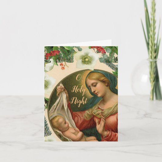 Mooie Madonna- en kinderkerstkaart Feestdagen Kaart (Voorkant)