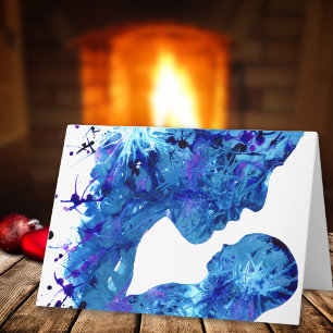 Mooie Madonna en waterverf van kinderen Feestdagen Kaart