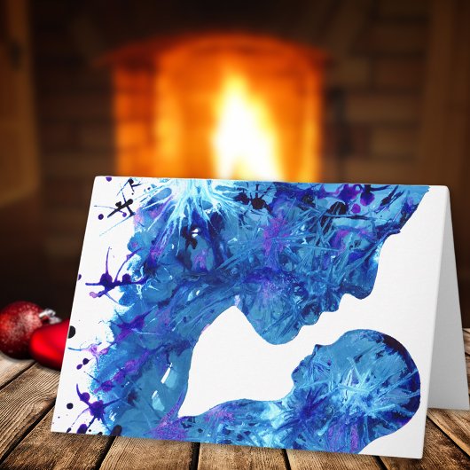 Mooie Madonna en waterverf van kinderen Feestdagen Kaart