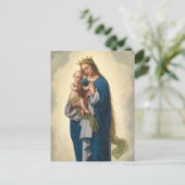 Mooie madonna Jesus zegent Franz Ittenbach Briefkaart (Staand voorkant)
