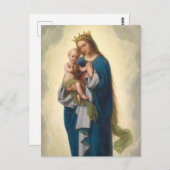 Mooie madonna Jesus zegent Franz Ittenbach Briefkaart (Voorkant / Achterkant)