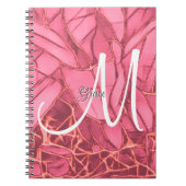 Mooie magenta bloem tot monogram Notitieboek (Voorkant)
