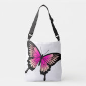 Mooie magenta Butterfly Cross Body Canvas tas (Voorkant)