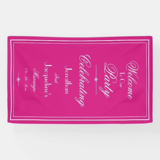 Mooie magenta chique foto prop bruiloft achtergron spandoek (Horizontaal)