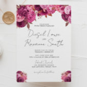 Mooie magenta roze uitnodiging tot huwelijk