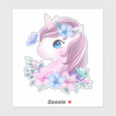 Mooie & Magische Baby Eenhoorn met Grote Ogen Sticker (Vel)