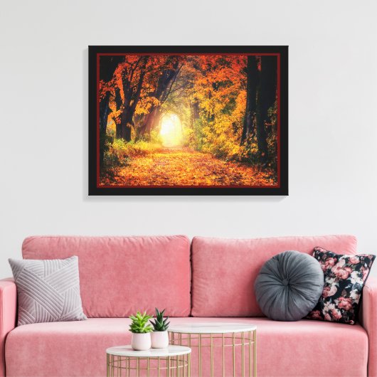 Mooie Magische Herfst Bos Canvas Afdruk (Insitu (Woonkamer))