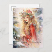 Mooie magische kerst fee feestdagenkaart (Voorkant / Achterkant)