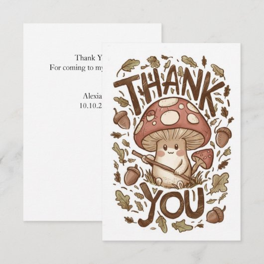 Mooie magische paddestoel dank je kaart (Voorkant / Achterkant)