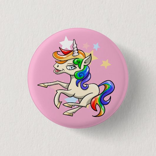 Mooie Magische Unicorn Ronde Button 3,2 Cm (Voorkant)