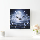 Mooie magische vlinders in het motorlicht vierkante klok (Huis)