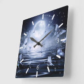 Mooie magische vlinders in het motorlicht vierkante klok (Hoek)