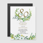 Mooie magnetische 80ste verjaardagsuitnodigingen m magnetische uitnodiging (Voorkant / Achterkant)