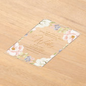 Mooie Magnolia Bloem Lente Monogram Huwelijk Acryl Uitnodigingen (Laagn)