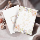 Mooie Magnolia Bloem Lente Monogram Huwelijk Kaart