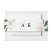 Mooie Magnolia bloemenbuikband Uitnodigingen Wikkel (Voorkant Voorbeeld)