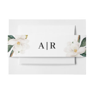 Mooie Magnolia bloemenbuikband Uitnodigingen Wikkel