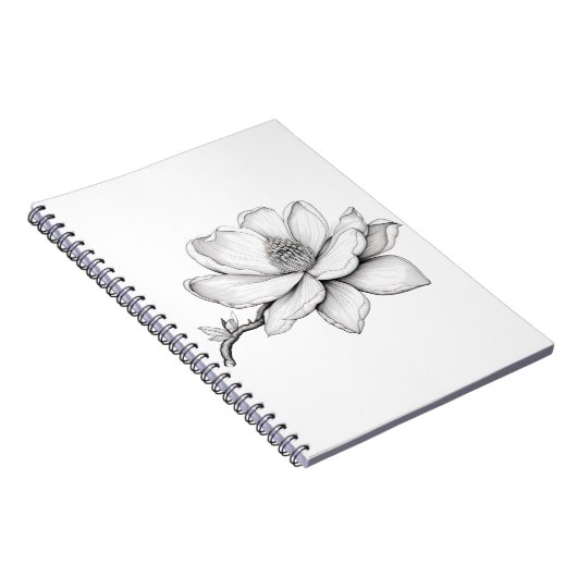 Mooie Magnolia bloemschets Notitieboek (Rechterzijde)