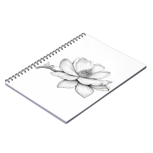Mooie Magnolia bloemschets Notitieboek (Linkerzijde)