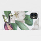 Mooie Magnolia Bloesems met Botanische Naam Case-Mate iPhone Case (Achterkant (horizontaal))