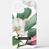 Mooie Magnolia Bloesems met Botanische Naam Case-Mate iPhone Case (Achterkant)