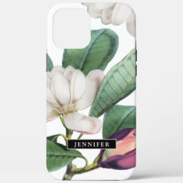 Mooie Magnolia Bloesems met Botanische Naam Case-Mate iPhone Case