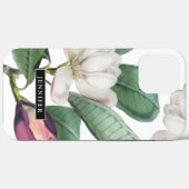 Mooie Magnolia Bloesems met Botanische Naam Case-Mate iPhone Case (Achterkant (horizontaal))