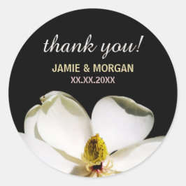 Mooie Magnolia bruiloft Dank u Ronde Sticker