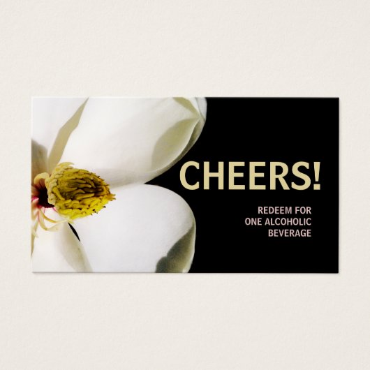 Mooie Magnolia bruiloft Drink Ticket Visitekaartje (Voorkant)