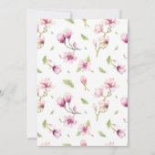 Mooie Magnolia Floral bruiloft uitnodiging (Achterkant)