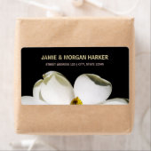 Mooie Magnolia trouwadreslabel Etiket (Insitu)