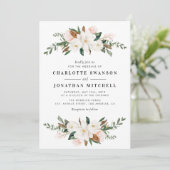 Mooie magnolia waterverf bloemenbruiloft kaart (Staand voorkant)