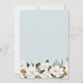 Mooie magnolia waterverf bloemenbruiloft kaart (Achterkant)