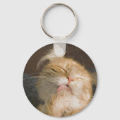 Mooie Maine Coon Cat Close-up foto-Sleutelhanger Sleutelhanger (Voorkant)