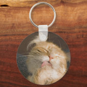 Mooie Maine Coon Cat Close-up foto-Sleutelhanger Sleutelhanger (Voorkant)