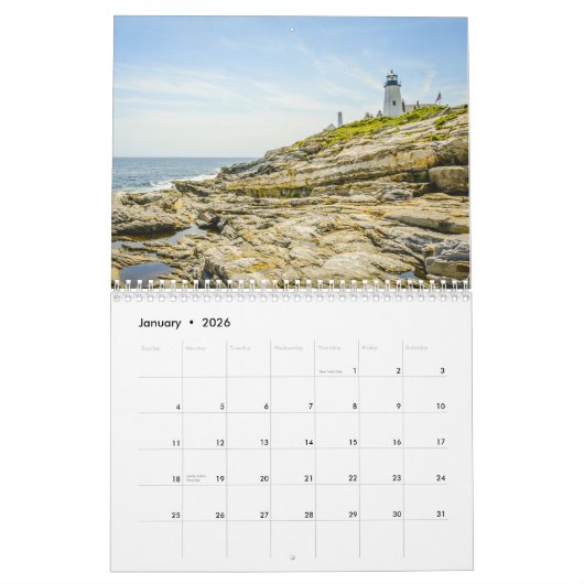 Mooie Maine kalender van 12 maanden (Jan 2026)
