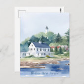 Mooie Maine New Jersey Waterverf Kunst Briefkaart (Voorkant / Achterkant)