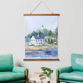 Mooie Maine New Jersey Waterverf Kunst Hangend Wandkleed